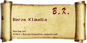 Berze Klaudia névjegykártya