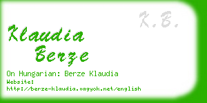 klaudia berze business card